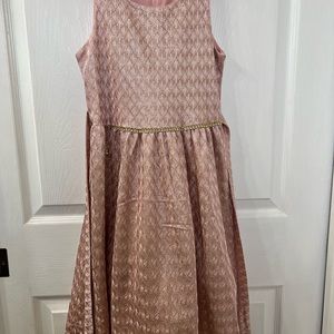 Girls Size 10 Dress, Beautiful pink with gold